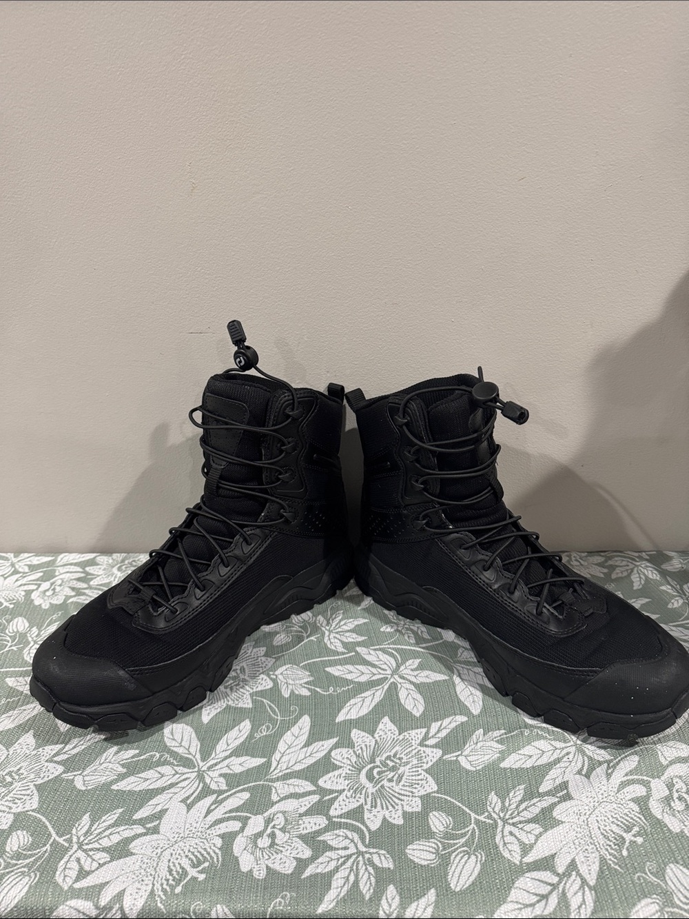 Under Armour Men's Black Tactical High-Top Boots - Rugged Lace-Up (Size 11) - Picture 6 of 7